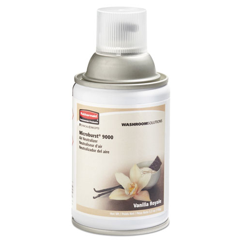 Rubbermaid® Commercial TC Microburst 9000 Air Freshener Refill, Vanilla Royale, 5.25 oz, 4/CT