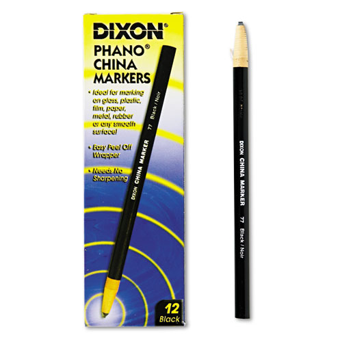 China Marker, Black, Thin Lead, Dozen - Office Express Office Products