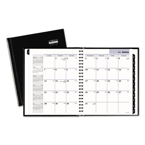 AT-A-GLANCE® DayMinder® Hard-Cover Monthly Planner, 6 7/8 x 8 5/8, Black, 2018