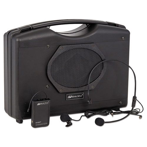 AmpliVox® Bluetooth Audio Portable Buddy with Wireless Handsfree Mic, 50 W, Black