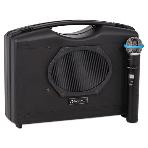 AmpliVox® Bluetooth Audio Portable Buddy with Wireless Handheld Mic, 50W, Black