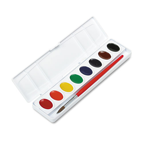Professional Watercolors, 8 Assorted Colors, Oval Pan Palette Tray