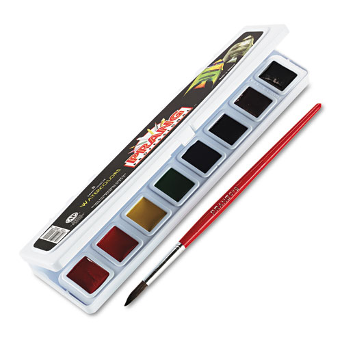 Professional Watercolors, 8 Assorted Colors, Rectangular Pan Palette Tray