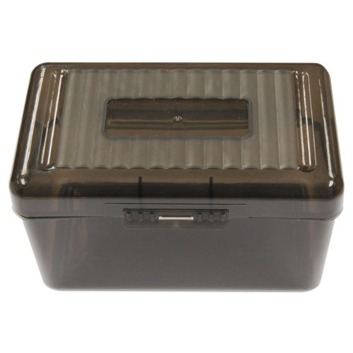Image of Universal® Plastic Index Card Boxes, Holds 300 3 X 5 Cards, 5.63 X 3.25 X 3.75, Translucent Black
