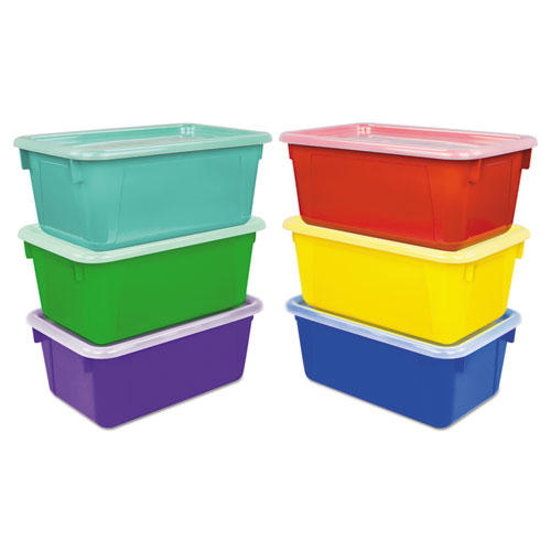 CUBBY BINS, 12.25" X 7.75" X 5.13", ASSORTED COLORS, 6/PACK