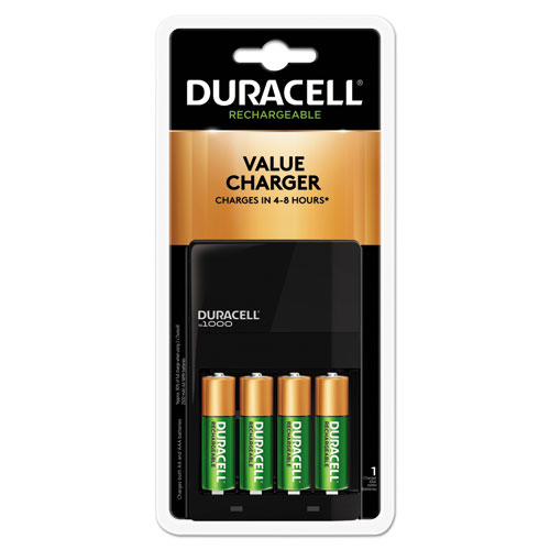 Duracell® ION SPEED 1000 Advanced Charger, Includes 4 AA NiMH Batteries