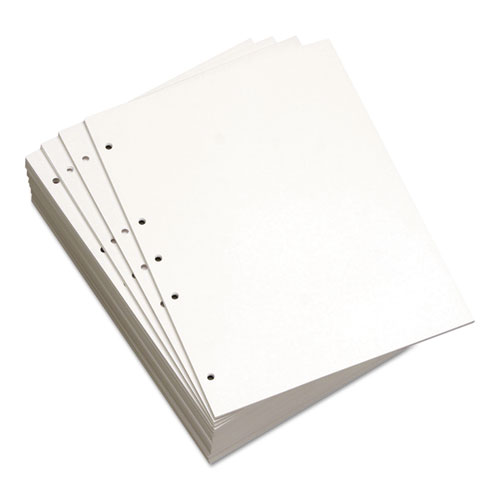 Custom Cut-Sheet Copy Paper, 92 Bright, 5-Hole Side Punched, 20 lb Bond Weight, 8.5 x 11, White, 500/Ream