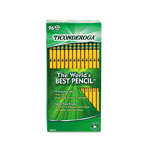 Image of Ticonderoga® Pencils, Hb (#2), Black Lead, Yellow Barrel, 96/Pack