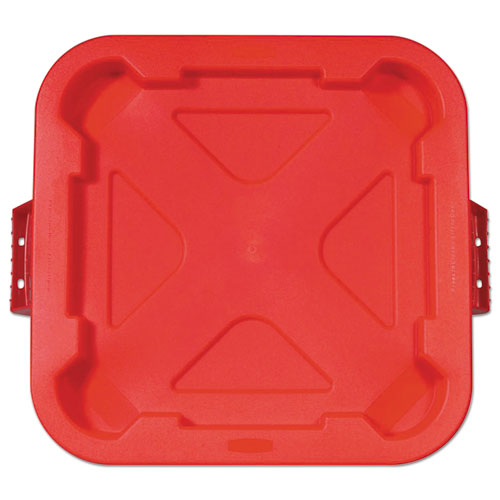 Rubbermaid® Commercial Square BRUTE Lid, 21.88w x 21.88d x 2.13h, Red