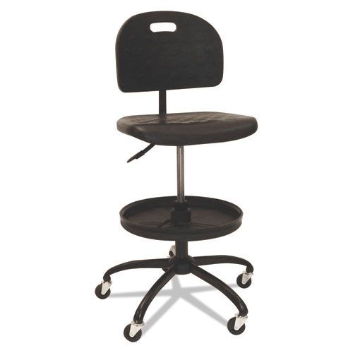 WORKBENCH SHOP CHAIR, 28.5" SEAT HEIGHT, SUPPORTS UP TO 300 LBS., BLACK SEAT/BLACK BACK, BLACK BASE