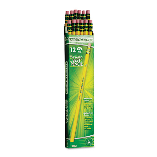 Image of Ticonderoga® Pencils, Hb (#2), Black Lead, Yellow Barrel, Dozen