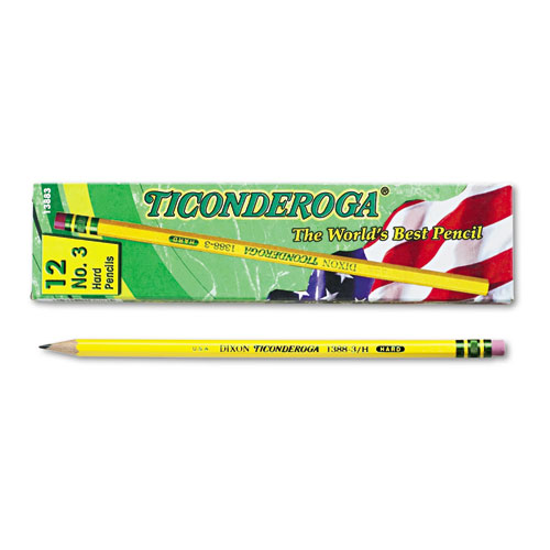 Image of Ticonderoga® Pencils, Hb (#3), Black Lead, Yellow Barrel, Dozen