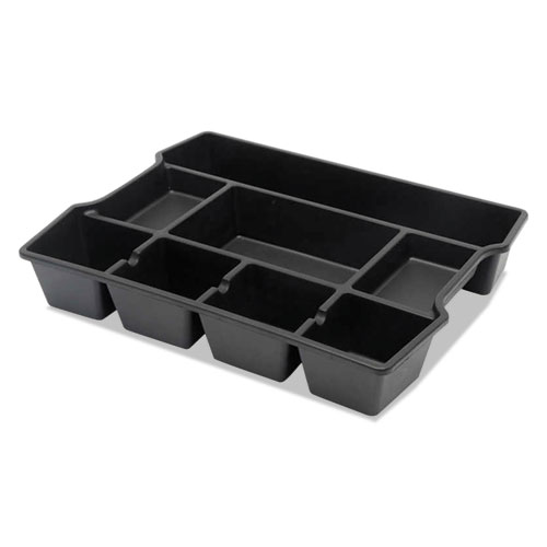 High Capacity Drawer Organizer, 14 7/8 X 11 7/8 X 2 1/2, Plastic, Black