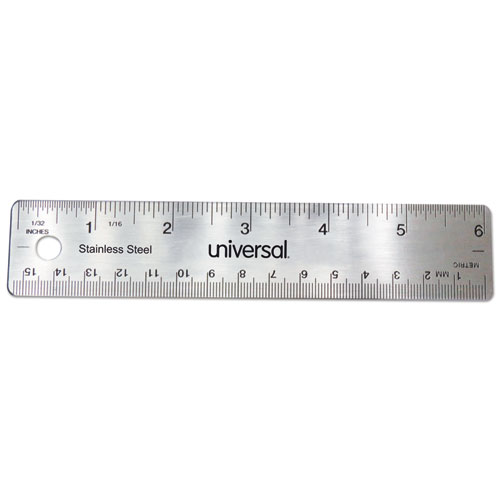 stainless steel ruler standard metric 6 long court street office supplies inc