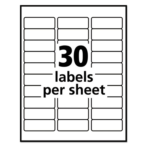 Image of Avery® Ecofriendly Mailing Labels, Inkjet/Laser Printers, 1 X 2.63, White, 30/Sheet, 100 Sheets/Pack