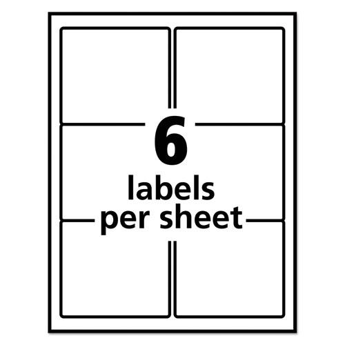 Image of Vibrant Laser Color-Print Labels w/ Sure Feed, 3 x 3.75, White, 150/PK