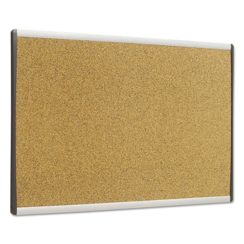 Image of Quartet® Arc Frame Cubicle Cork Board, 24 X 14, Tan Surface, Silver Aluminum Frame