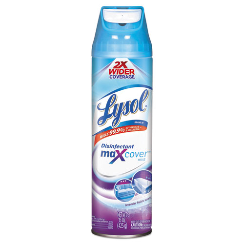 LYSOL® Brand Max Cover Disinfectant Mist, Garden After Rain, 12 1/2 oz Aerosol, 6/Carton