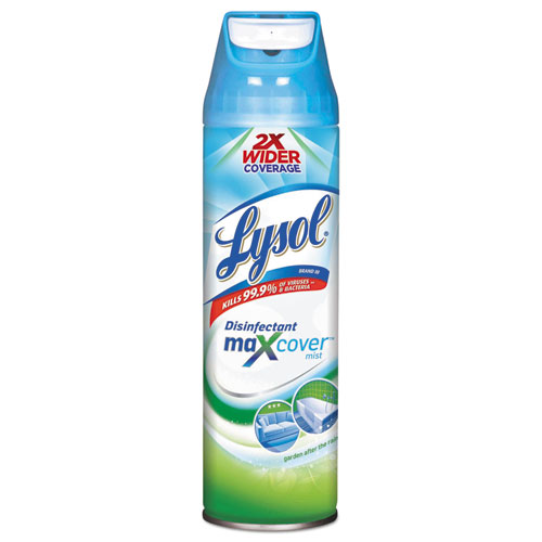 LYSOL® Brand Max Cover Disinfectant Mist, Garden After Rain, 15 oz Aerosol, 12/Carton
