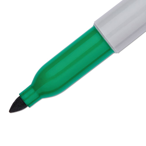 Image of Fine Bullet Tip Permanent Marker, Green, Dozen