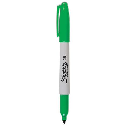 Image of Sharpie® Fine Bullet Tip Permanent Marker, Green, Dozen