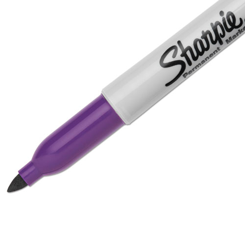 Image of Fine Tip Permanent Marker, Fine Bullet Tip, Purple, Dozen