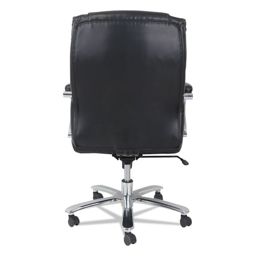 Image of Alera Maxxis Series Big/Tall Bonded Leather Chair, Supports 450 lb, 21.26" to 25" Seat Height, Black Seat/Back, Chrome Base
