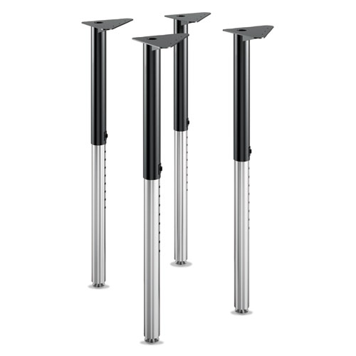 Build Adjustable Post Legs, 22" to 34" High, Black, 4/Pack