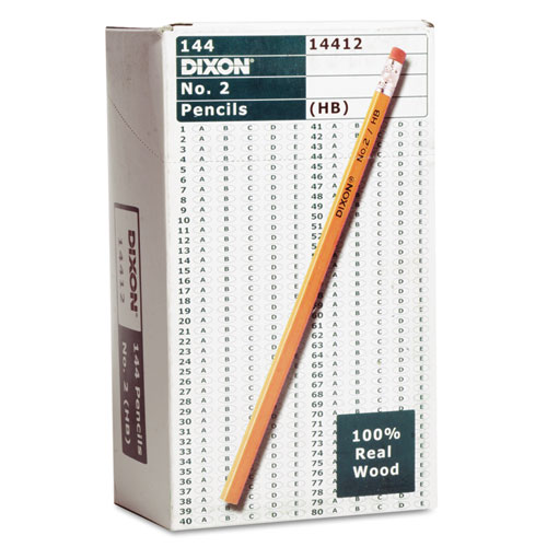 Image of Dixon® No. 2 Pencil, Hb (#2), Black Lead, Yellow Barrel, 144/Box