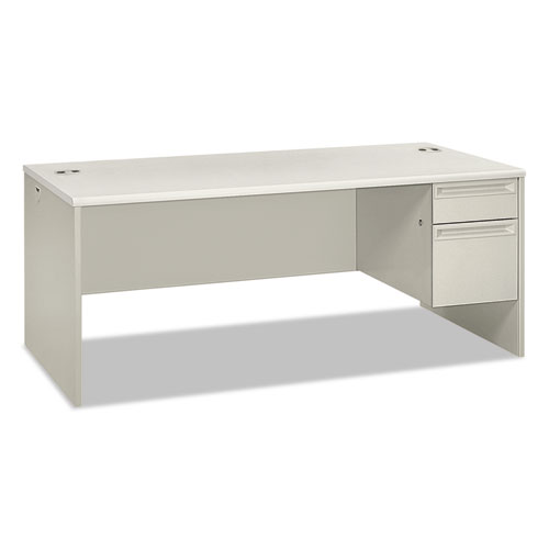 Image of 38000 Series Right Pedestal Desk, 72" x 36" x 30", Light Gray/Silver