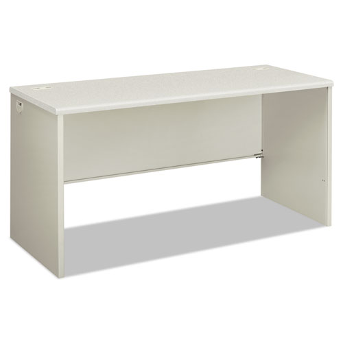 HON® 38000 Series Desk Shell, 60" x 24" x 30", Light Gray/Silver