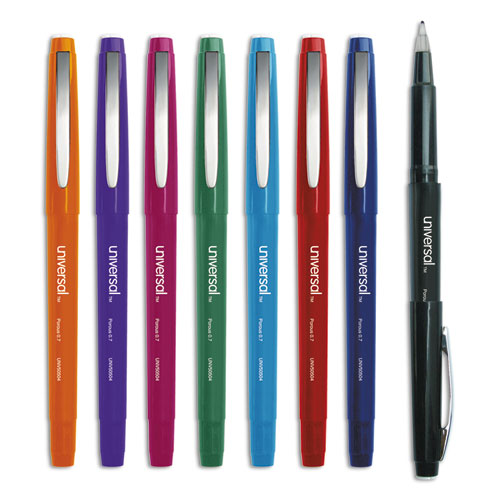 Universal™ Porous Tip Stick Pen, Assorted Ink, Medium, 8 per Pack