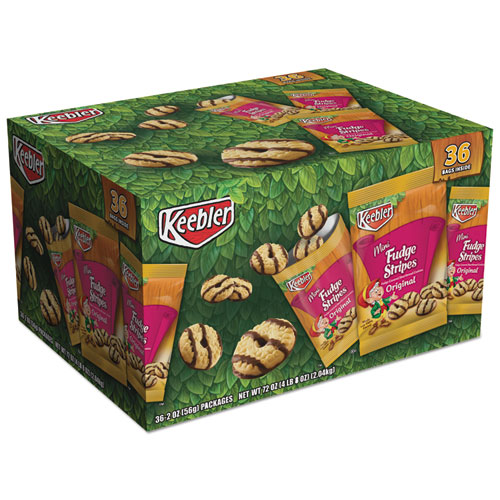 Keebler® Mini Cookie Snack Packs, Chocolate Chip/MandMs, 1.6 oz Pouch, 30 Pouches/Carton