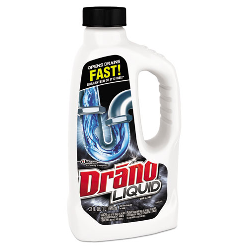 Liquid Drain Cleaner, 32oz Safety Cap Bottle, 12/Carton