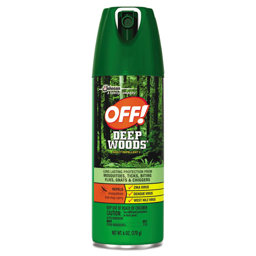 OFF!® Deep Woods Insect Repellent, 6oz Aerosol, 12/Carton