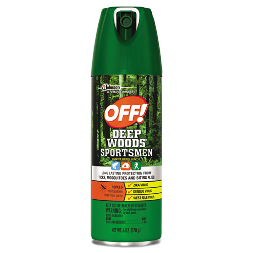OFF!® Deep Woods Sportsmen Insect Repellent, 6 oz Aerosol, 12/Carton