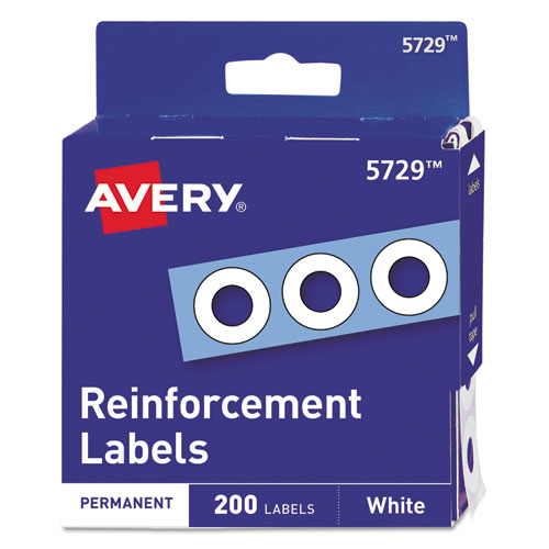 Avery® Dispenser Pack Hole Reinforcements, 1/4" Dia, Clear, 1000/Pack