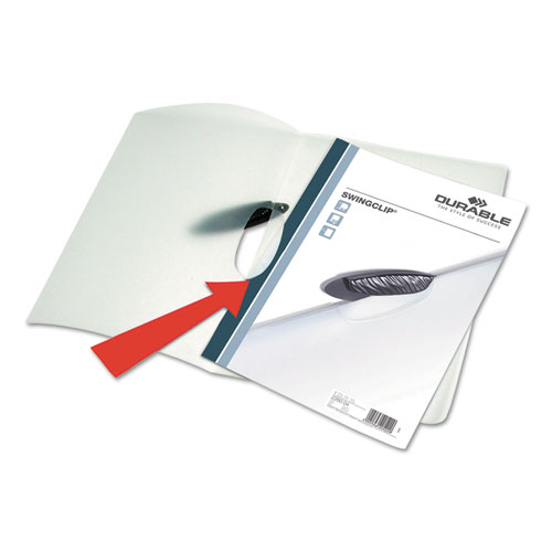 Image of Swingclip Clear Report Cover, Swing Clip, 8.5 x 11, Black Clip, 25/Box