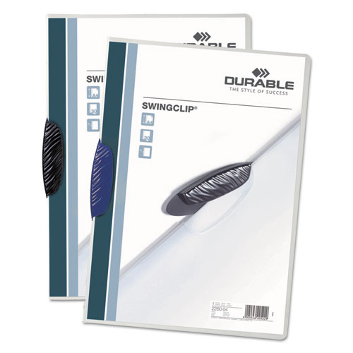 Image of Durable® Swingclip Clear Report Cover, Swing Clip, 8.5 X 11, Black Clip, 25/Box