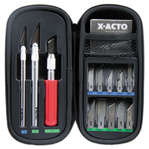 Image of X-Acto® Knife Set, 3 Knives, 10 Blades, Carrying Case