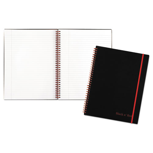 Black N' Red™ Flexible Cover Twinwire Notebooks, Scribzee Compatible, 1-Subject, Wide/Legal Rule, Black Cover, (70) 11 X 8.5 Sheets