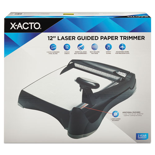 12-Sheet Laser Guillotine Trimmer, Plastic Base, 12" x 12"
