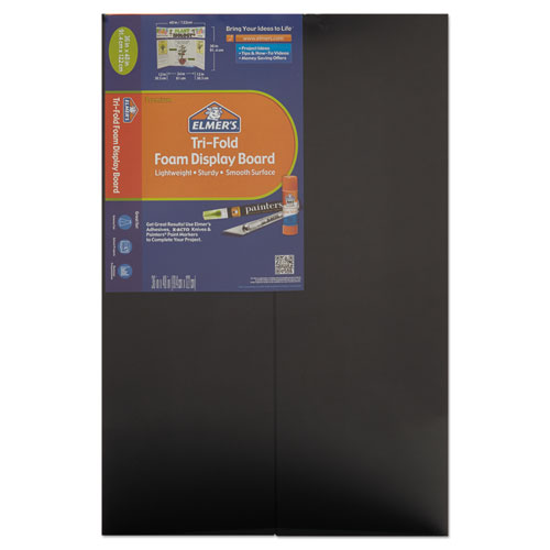 Image of CFC-Free Polystyrene Foam Premium Display Board, 24 x 36, Black, 12/Carton