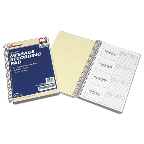7510013576830 SKILCRAFT Executive Message Recording Pad, 2 5/8 x 6 1/4, 400 Forms