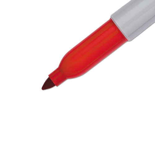 Image of Fine Tip Permanent Marker Value Pack, Fine Bullet Tip, Red, 36/Pack