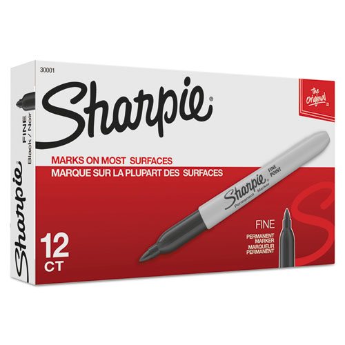 Sharpie® Fine Point Permanent Marker, Black, Dozen