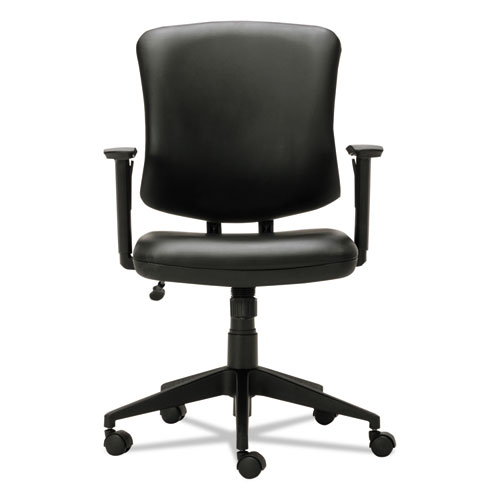 Image of Alera® Everyday Task Office Chair, Bonded Leather Seat/Back, Supports Up To 275 Lb, 17.6" To 21.5" Seat Height, Black