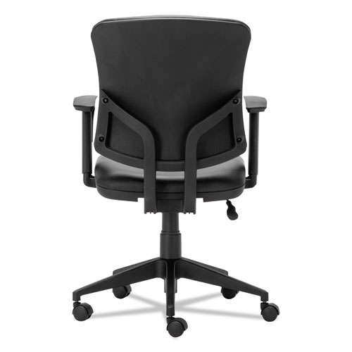 Image of Alera® Everyday Task Office Chair, Bonded Leather Seat/Back, Supports Up To 275 Lb, 17.6" To 21.5" Seat Height, Black