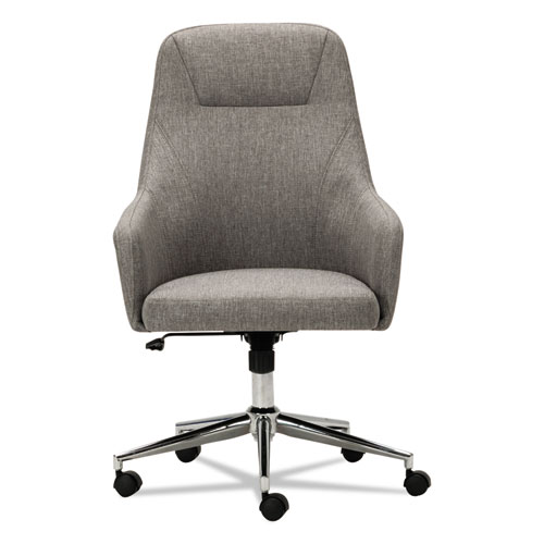 Image of Alera® Captain Series High-Back Chair, Supports Up To 275 Lb, 17.1" To 20.1" Seat Height, Gray Tweed Seat/Back, Chrome Base