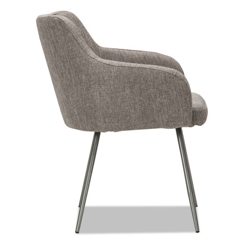 Image of Alera Captain Series Guest Chair, 23.8" x 24.6" x 30.1", Gray Tweed Seat/Back, Chrome Base